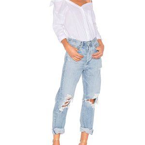 AGOLDE 90's Mid Rise Loose Fit in Fall Out (light blue wash) | VGUC | sz 31